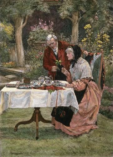 Tea In The Garden by Walter Dendy Sadler